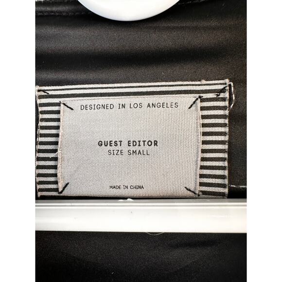 Anthropologie Guest Editor Wool Sweater Coat Womens S Black‎ White Aztec Cascade - Picture 6 of 9